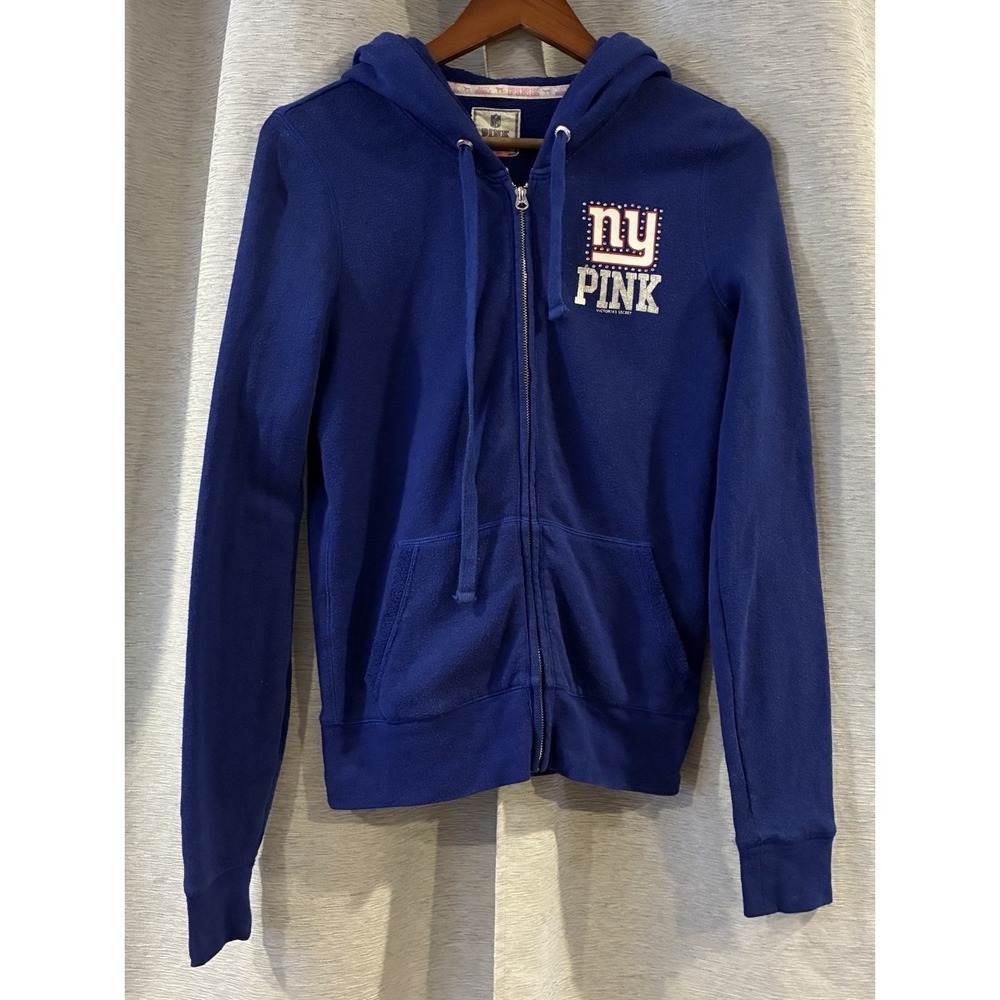 Y2K Pink Victoria Secret NEW YORK GIANTS Hoodie Size Small Sweatshirt‎ Red NFL